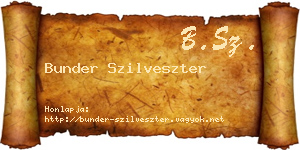 Bunder Szilveszter névjegykártya